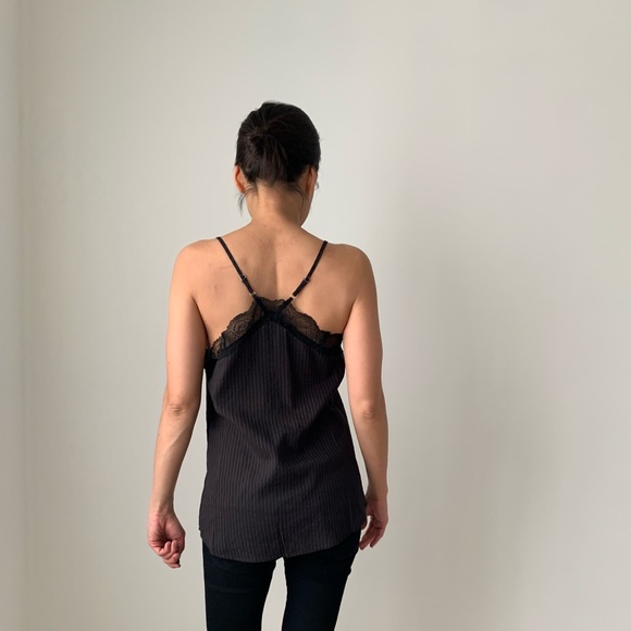BLACK PINSTRIPE LACE Camisole - Picture 5 of 8